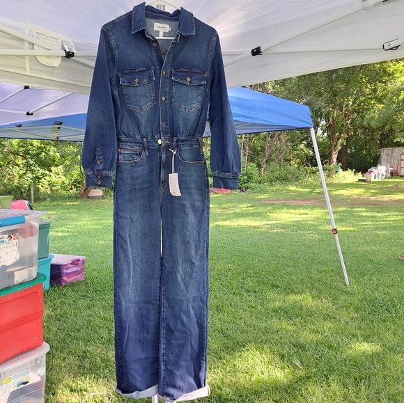 NWT Frame Denim Jumpsuit with Button Details